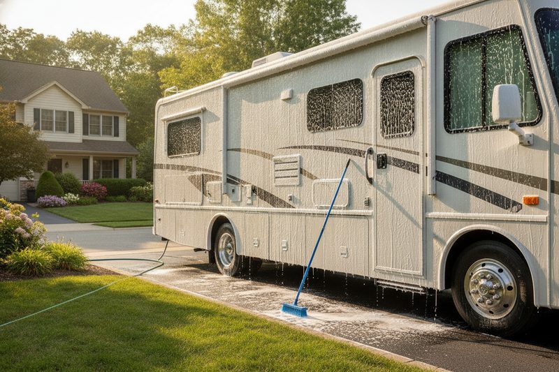An RV being washed